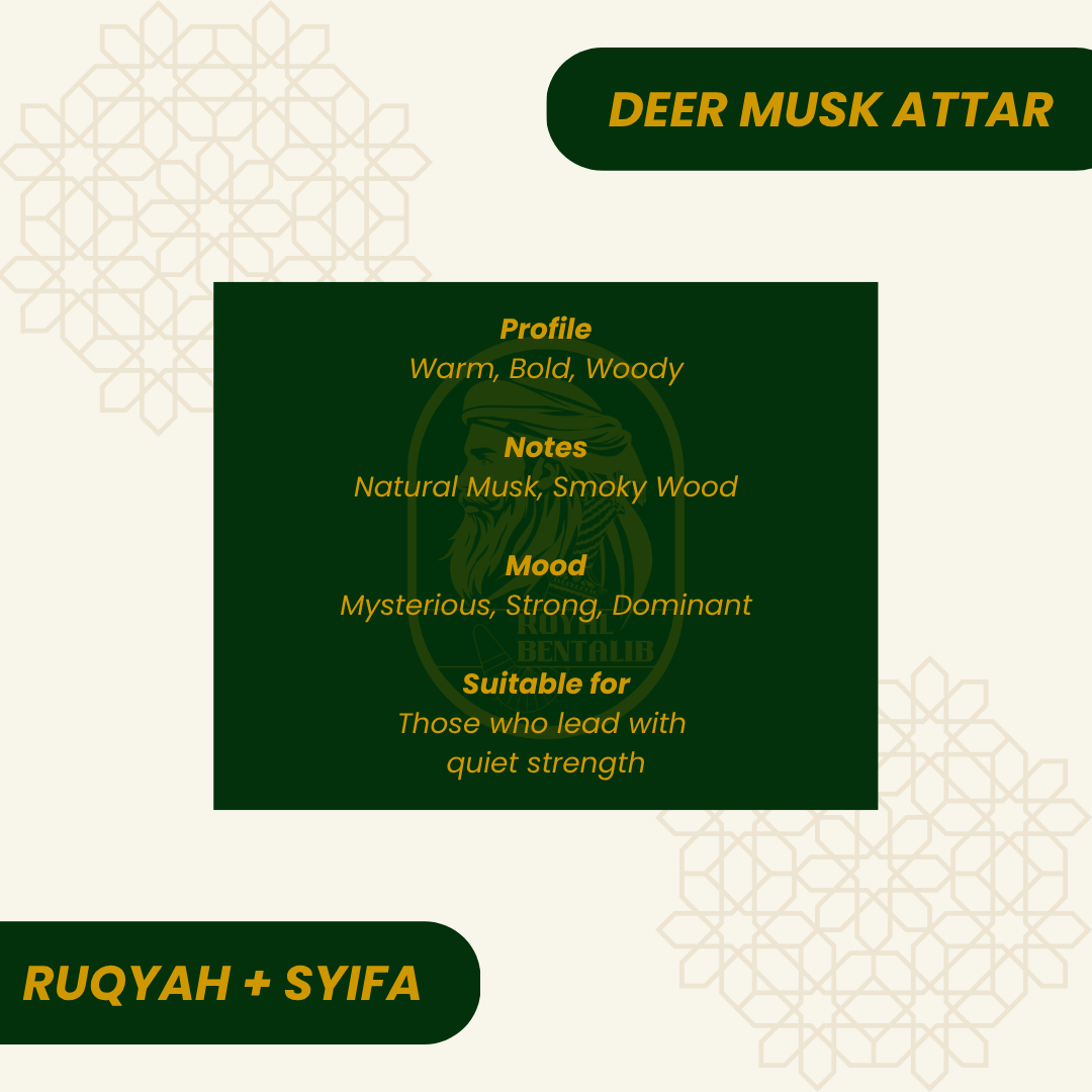 Deer Musk Attar | Kasturi Kijang |Premium & Pure with Ruqyah & Shifa